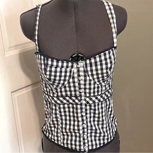 Hollister Gingham Corset Top - Large